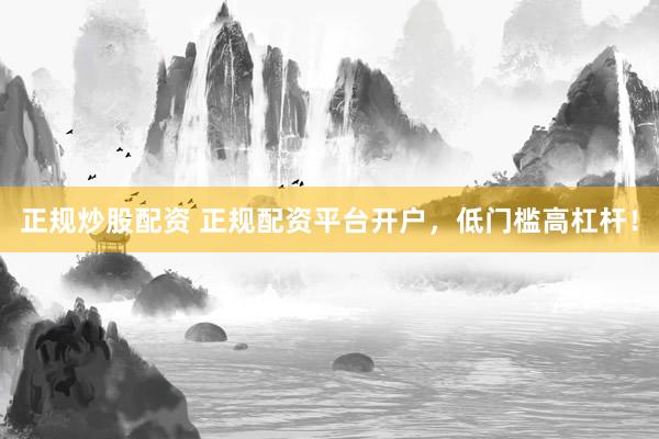 正规炒股配资 正规配资平台开户,低门槛高杠杆!
